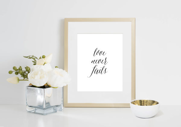 Love Never Fails Print | The Aisle Files Shop for Wedding Venue Owners